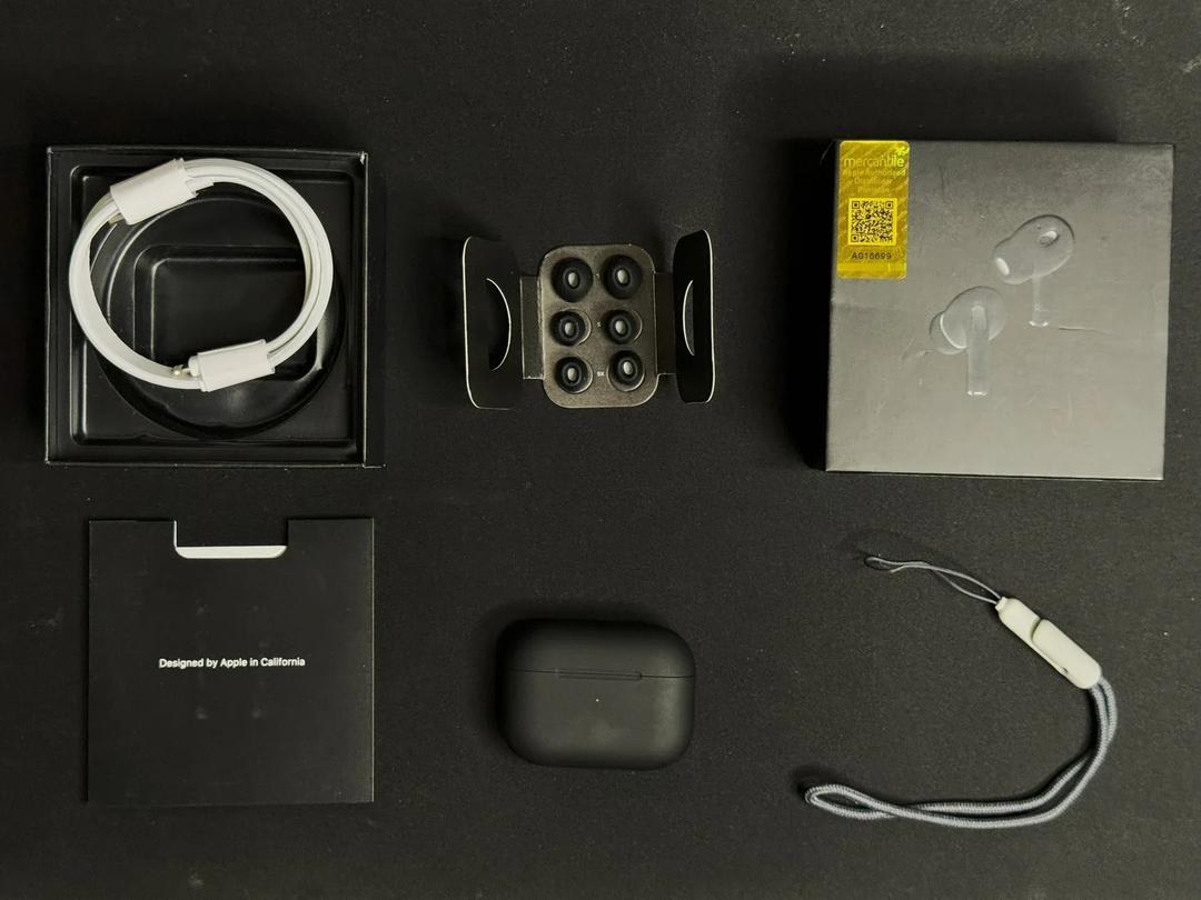 Black Pro 2 Airpods with long lasting battery and fast charging