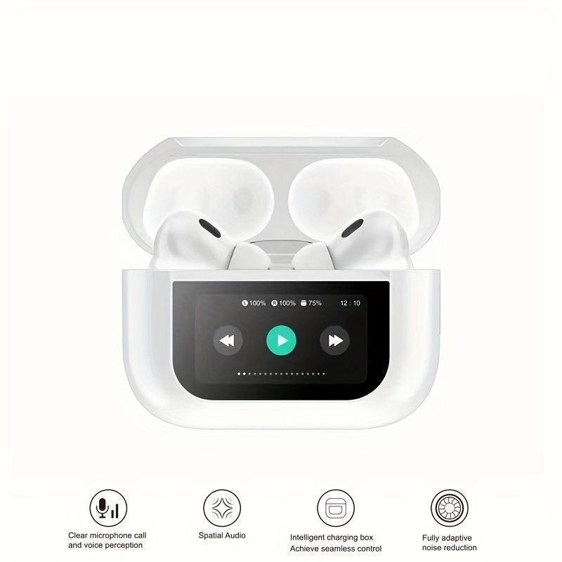 White Wireless Airpods with Touch screen