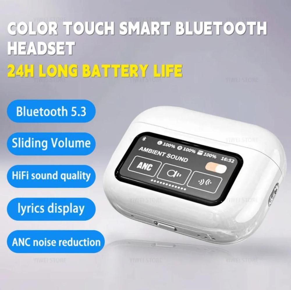 White Wireless Airpods with Touch screen
