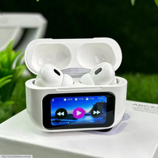 White Wireless Airpods with Touch screen